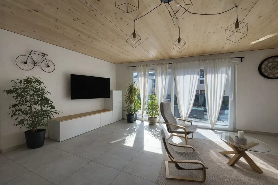 Appartement moderne de 4,5 pièces avec terrasse, une place de parc intérieure et un place de stationnement extérieure – Foto 4 von 11