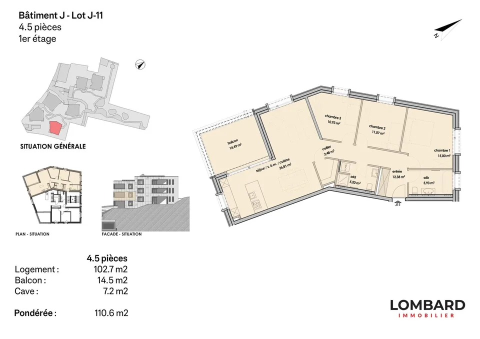Wohnung mit 4.5 Zimmern im 1. Stock – Foto 6 von 6