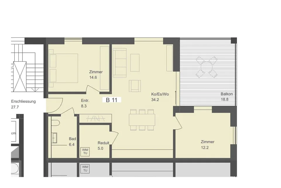 3.5 Zimmer Wohnung in Schaffhausen – Foto 7 von 8