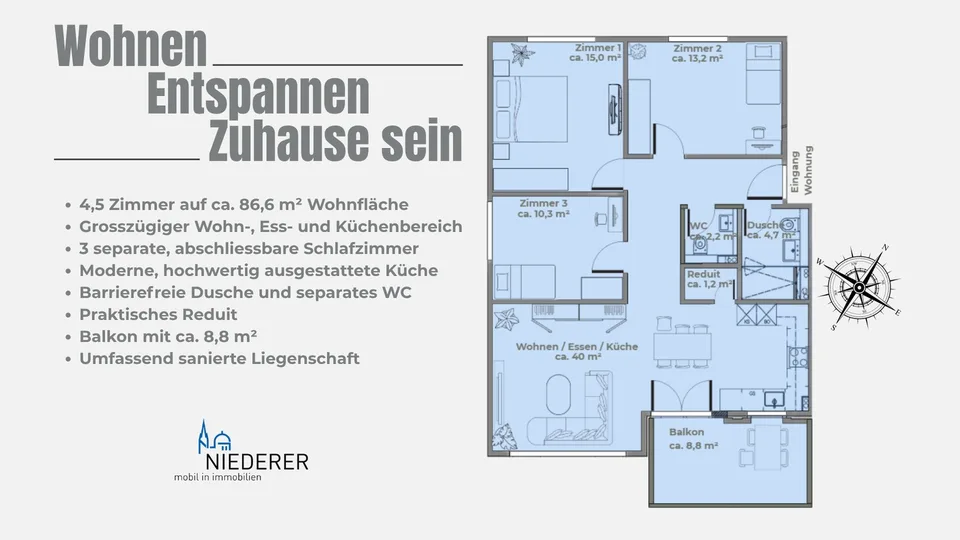 Erstbezug nach Totalsanierung moderne 4,5-Zimmer-Wohnung in Oberburg – Foto 2 von 7