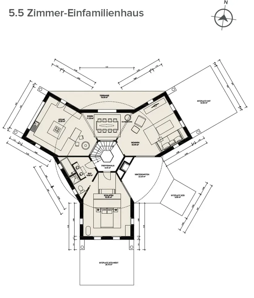 Casa unifamiliare architettonica con studio di 1,5 locali integrato – foto 13 di 13