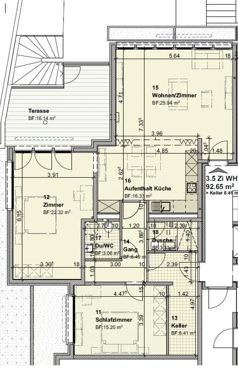 Charmante 3.5-Zimmer-Terrassenwohnung im Erdgeschoss in Zürich-Oerlikon – Foto 12 von 12