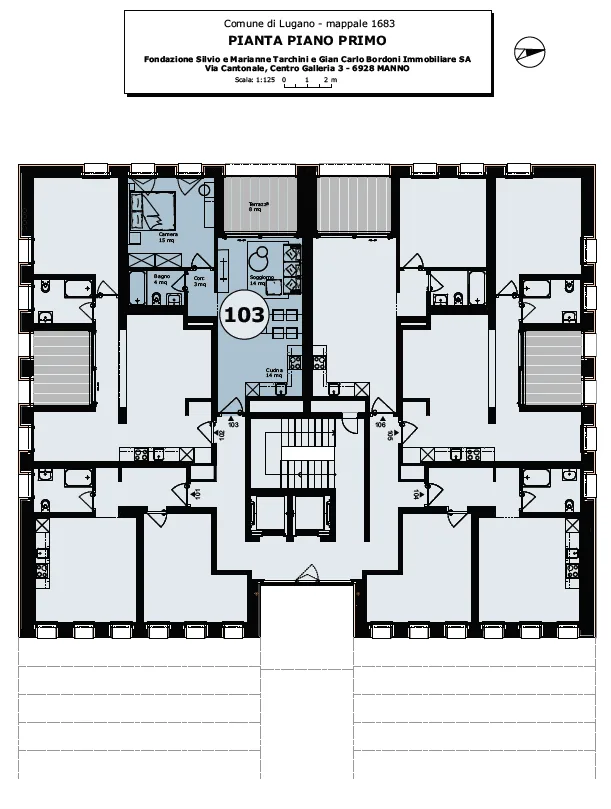 LUGANO CENTRE - APPARTMENT 2,5 PIÈCES À LOUER AVEC TERRASSE (ref. 103) – photo 15 sur 16