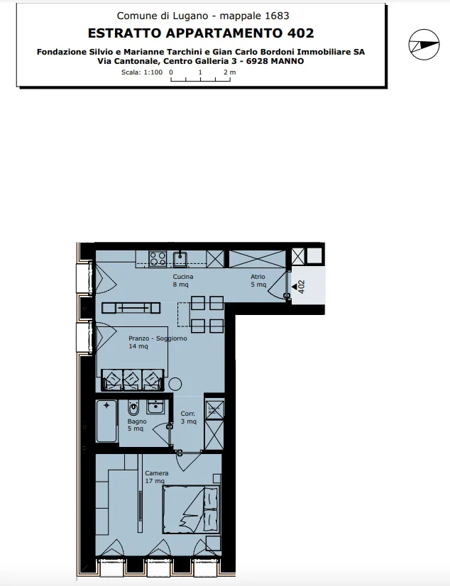 LUGANO ZENTRUM - HELLES 2.5-ZIMMER-WOHNUNG MIT EIGENER WASCHKÜCHE ZU VERMIETEN (rif. 402) – Foto 14 von 15