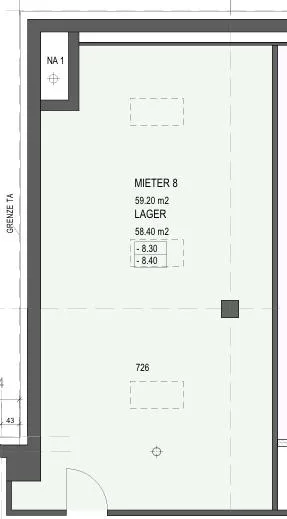 Lagerraum im 3. UG, ca. 59m2, nähe Stauffacher – Foto 2 von 3