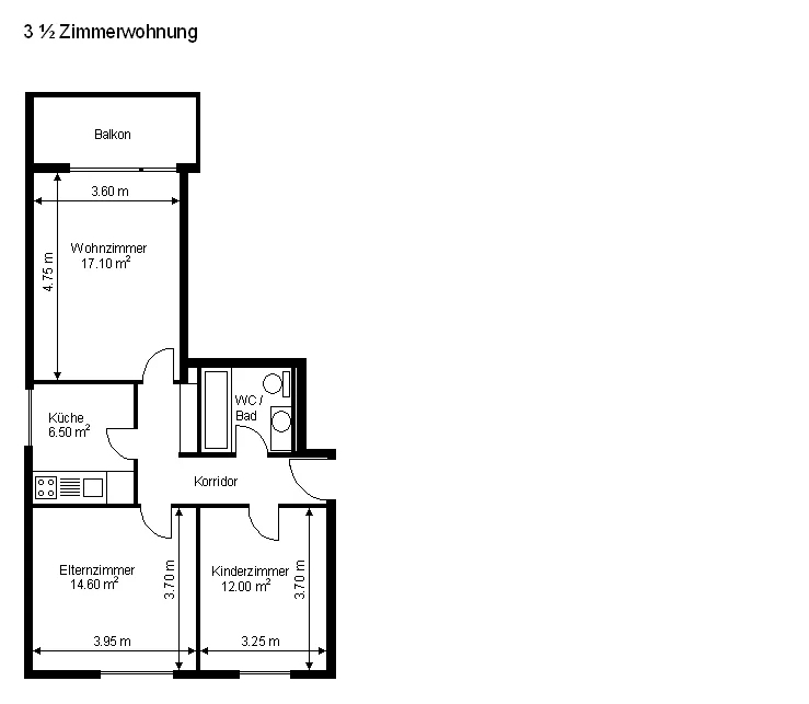 3 1/2 Zimmerwohnung; sonnig, ruhig und hell – Foto 13 von 17
