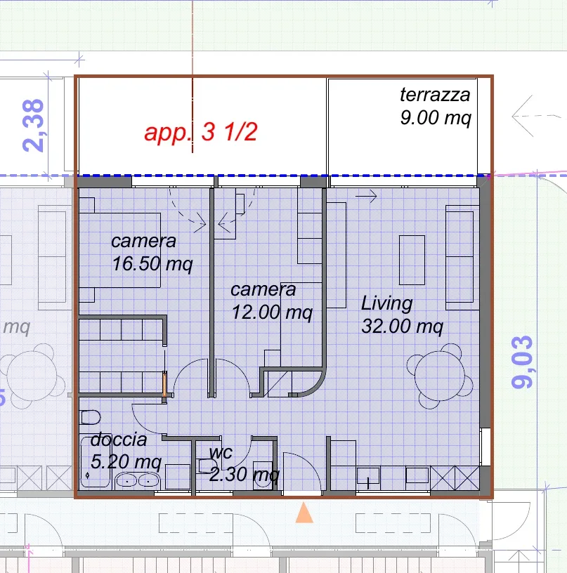 Moderno appartamento 3½ locali con terrazza e vista sulle montagne A04 – Foto 8 von 8