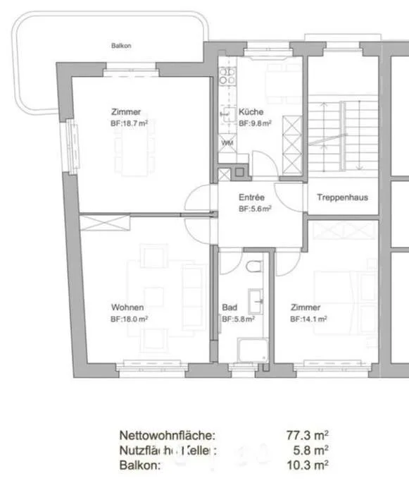Wohung mit grossem Balkon im Breitenrain zu vermieten – Foto 5 von 5