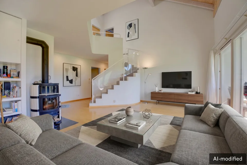 Appartamento mansardato di 5,5 locali con galleria, balcone sud e panorama montano – foto 2 di 13