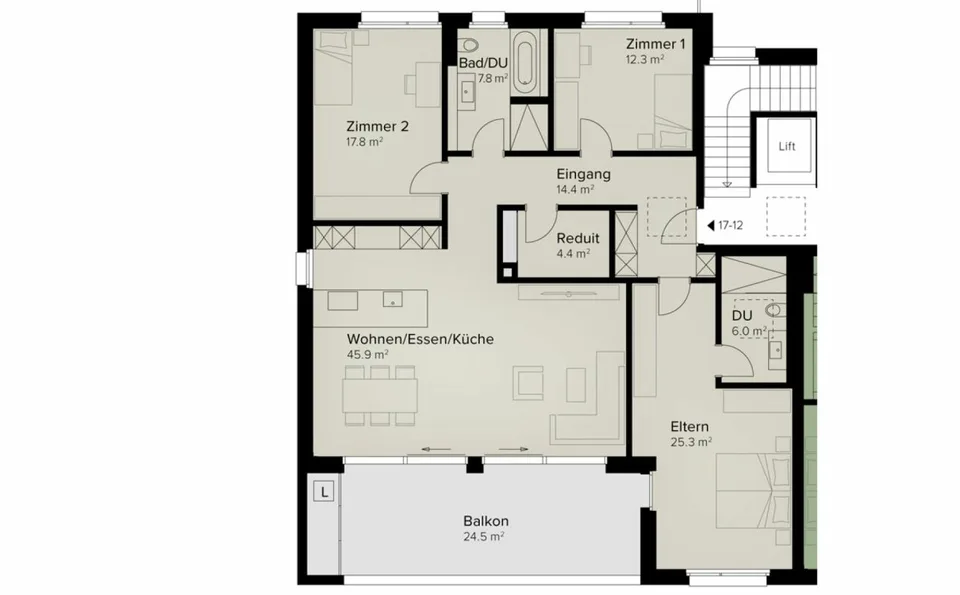 179 m² | 4.5-Room Penthouse | First Occupancy – photo 9 of 12