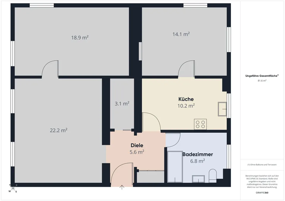Appartement de 3,5 pièces dans un immeuble ancien rénové sur Sankt Jakob-Strasse – photo 12 sur 12