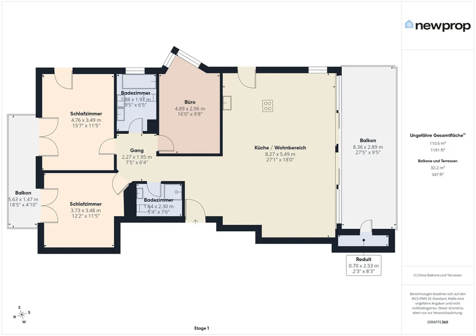 Appartamento attraente con 2 balconi in un quartiere residenziale desiderato – foto 12 di 13