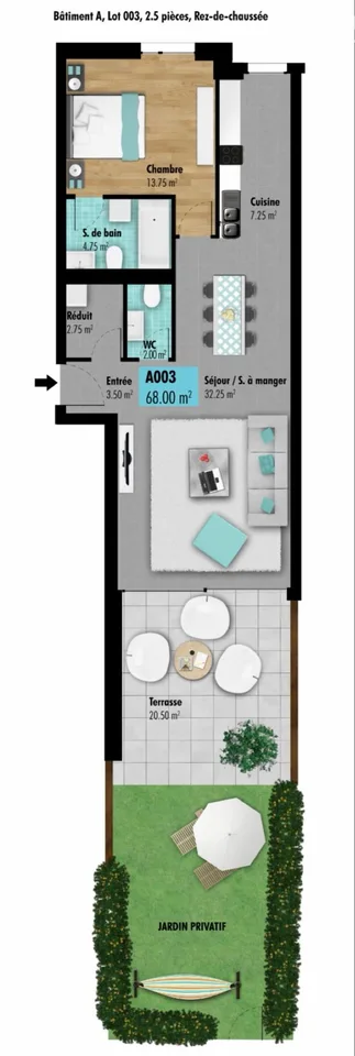 Wohnung 2,5 Zimmer mit Terrasse und Garten – Foto 5 von 5