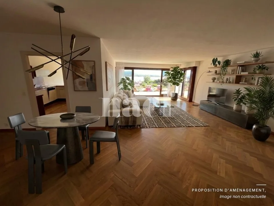 Au centre de Nyon avec vue sur le lac et le château - Appartement d’exception de 4.5 pièces avec grande terrasse et vue sur le lac – photo 4 sur 9
