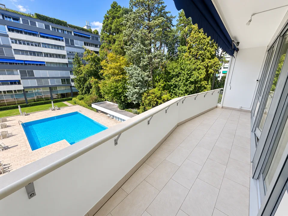 RARE: spacieux appartement de 4.5 pièces avec terrasse et piscine/ unique 2 bedroom unit – Foto 2 von 14