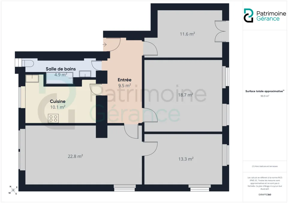 APPARTEMENT DE 4.0 PIÈCES RÉNOVÉ, LUMINEUX ET PROCHE DES COMMODITÉS – photo 10 sur 10
