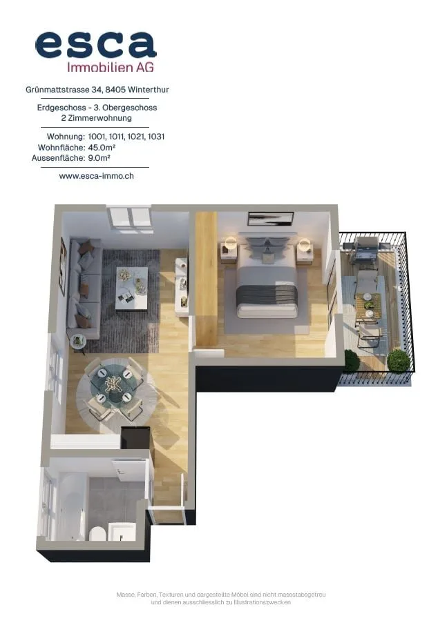 Neurenovierte 2-Zimmer-Wohnung mit Balkon – Foto 12 von 13