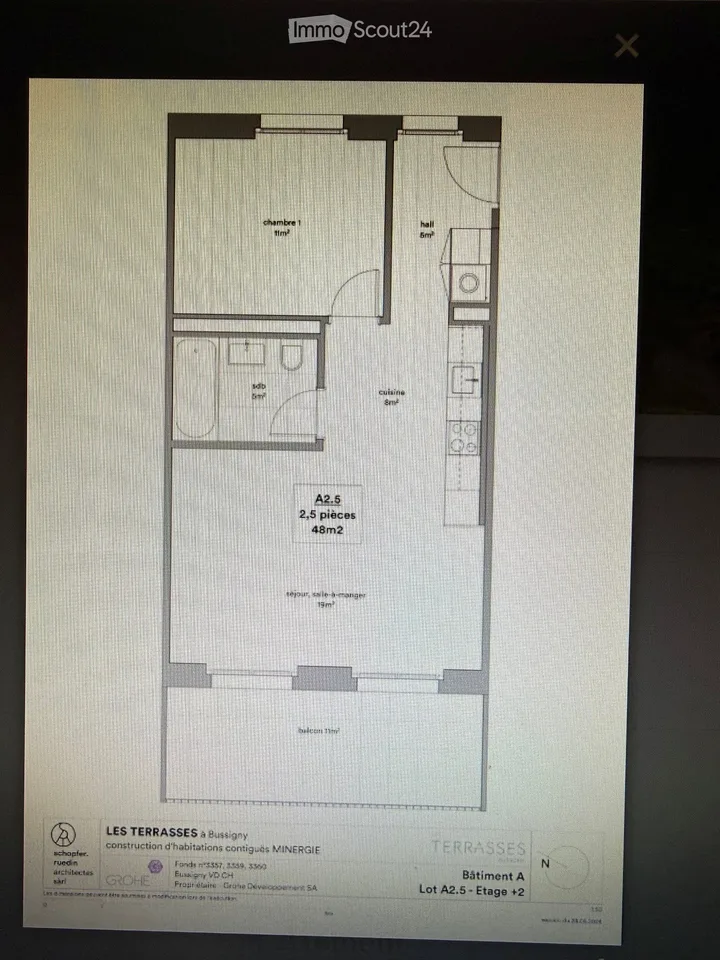Wohnung 2.5 Zimmer im 2. Stock – Foto 3 von 3