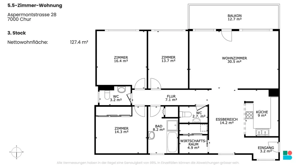 Helle 5.5-Zimmer-Familienwohnung in Chur – Foto 9 von 9