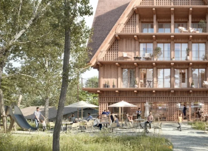 Neubau Restaurant Schützen Unterägeri mit Terrasse im Freizeit- und Naherholungsgebiet – Foto 2 von 6