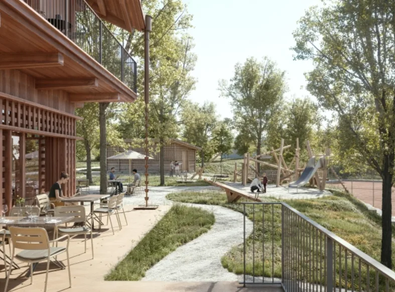 Neubau Restaurant Schützen Unterägeri mit Terrasse im Freizeit- und Naherholungsgebiet – Foto 3 von 6