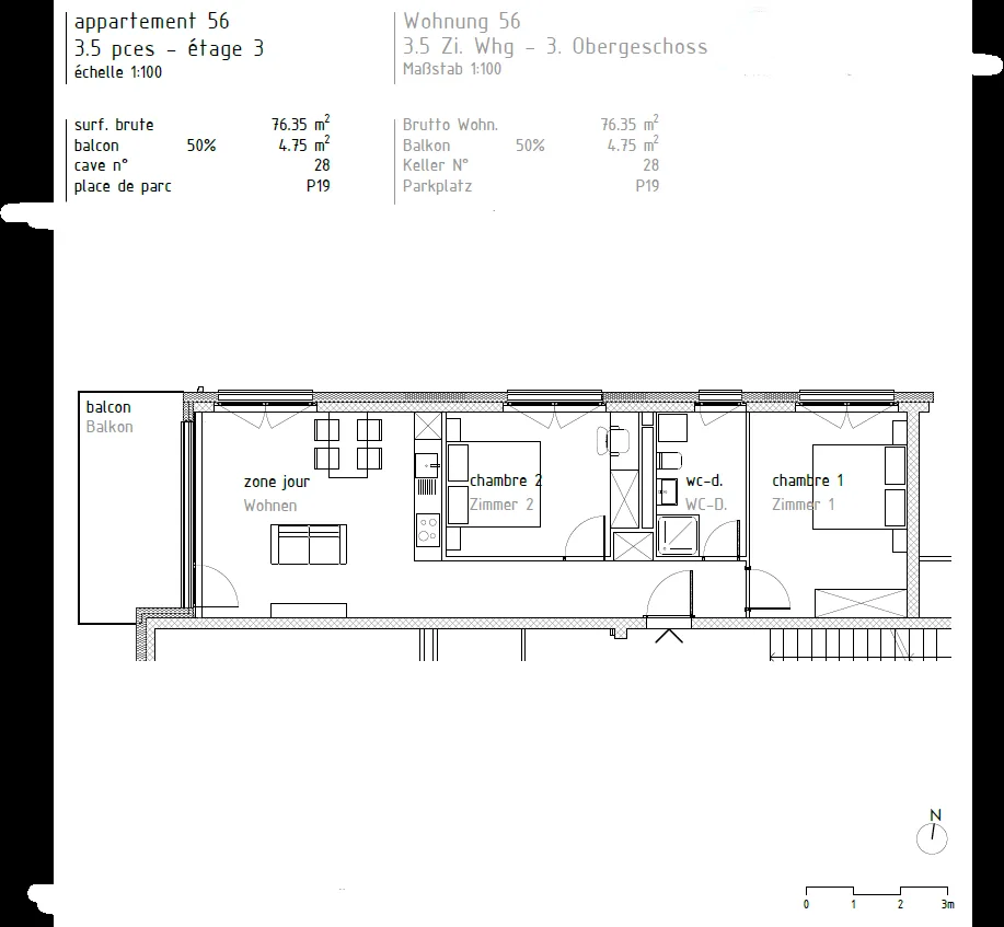 3.5 ROOMS WITH TERRACE AND INDOOR PARKING - BUILT IN 2021 - IDEAL LOCATION / MALOC-IMMO – foto 4 di 17