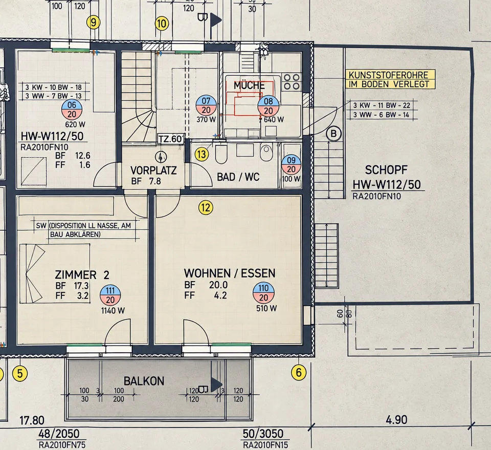 Grosszügige 3-Zimmer-Dachwohnung mit ca. 100 m² und Balkon in Bassersdorf – Foto 10 von 10