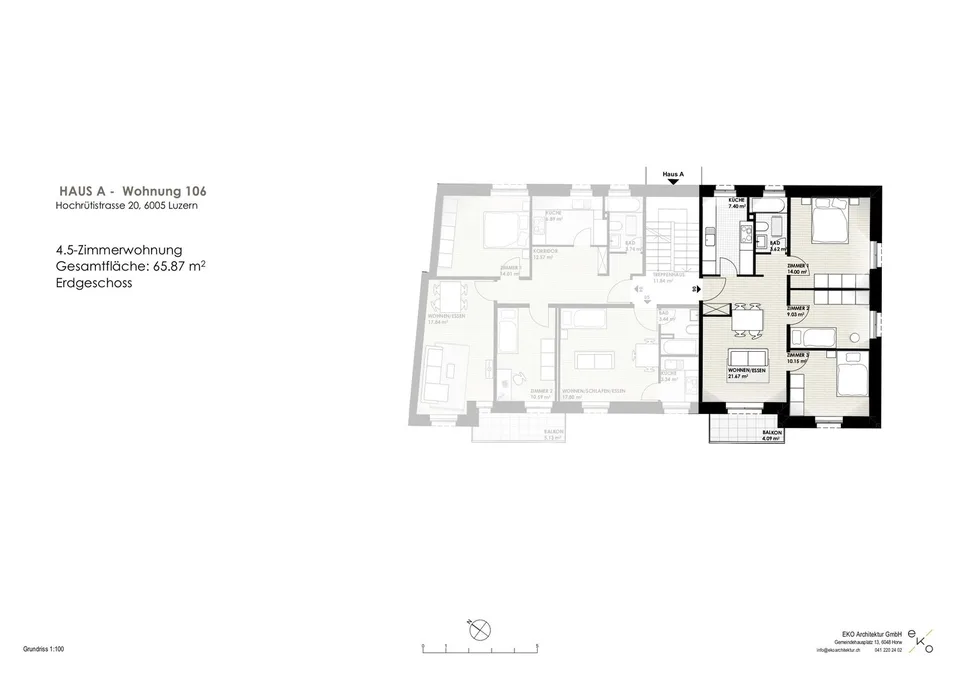 Exklusive 4.5-Zimmer-Wohnung mit Balkon, Luzern – Foto 7 von 9