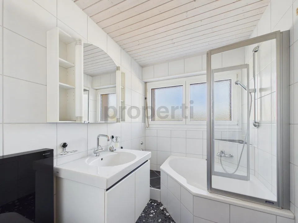 Appartamento 4,5/5,5 locali con terrazza sul tetto privata di 120 m² con padiglione vetrato, caminetto, balcone sud e posto auto sotterraneo! – foto 7 di 13