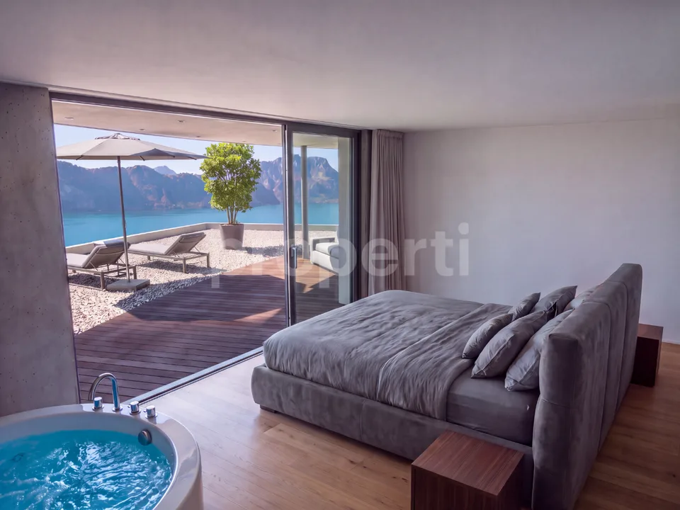 Villa Laurus, Vista sul Lago, Piscina, Attico Nuova Costruzione a Weggis – foto 7 di 13
