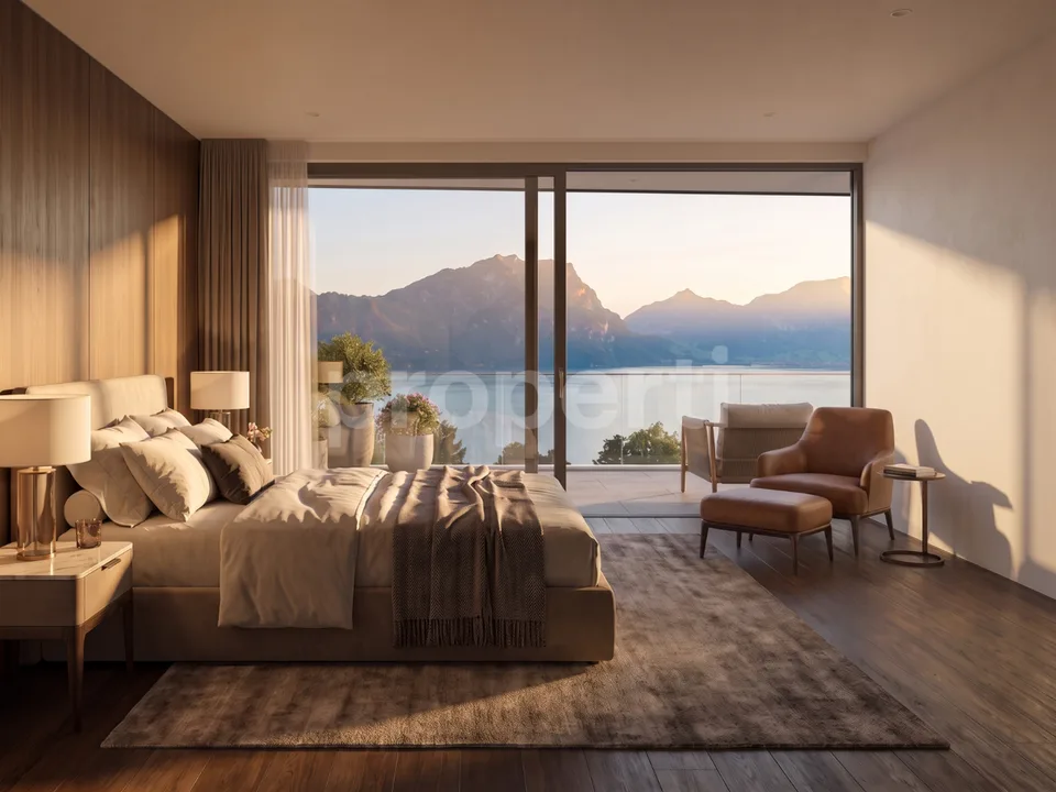 Villa Laurus, Vista sul Lago, Piscina, Attico Nuova Costruzione a Weggis – foto 10 di 13