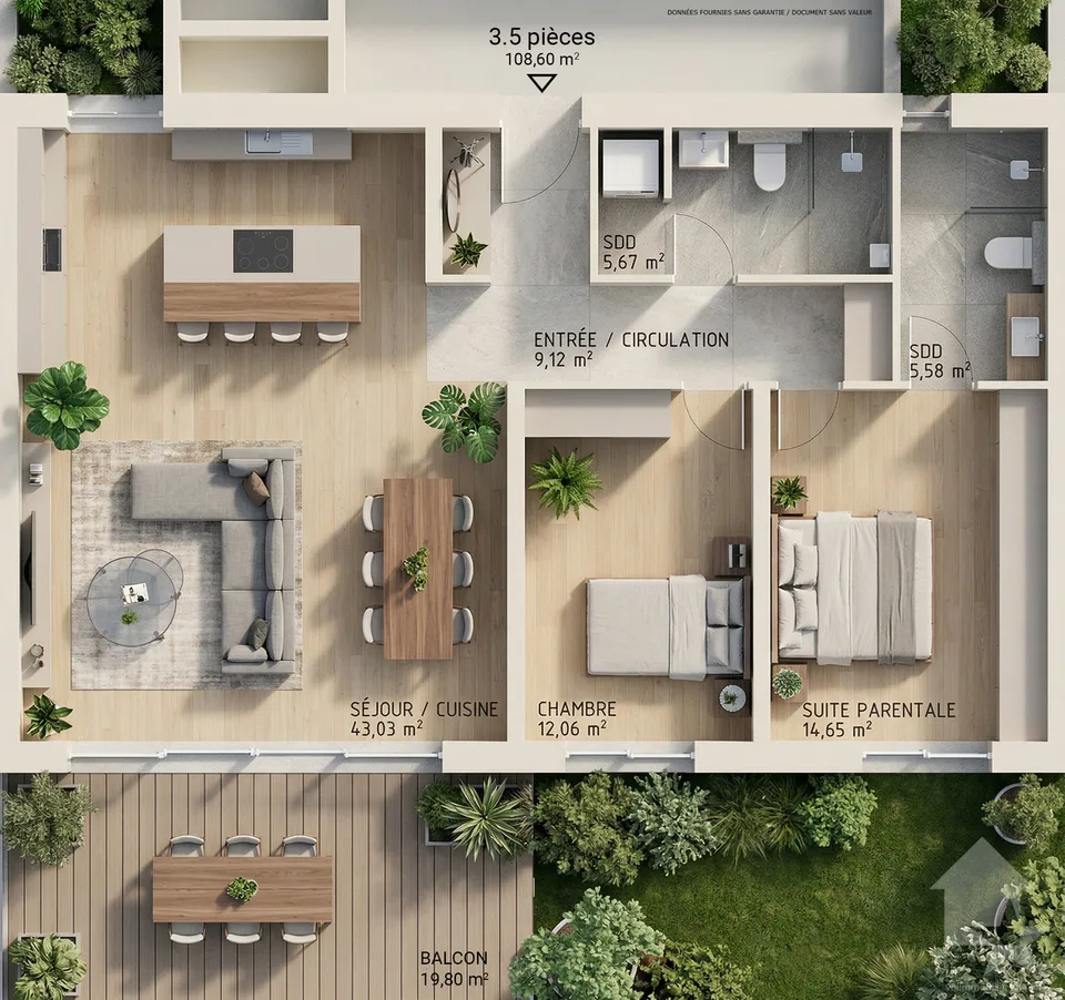 Appartement 3.5 pièces - Lot B2 - Les jardins de Plan-Conthey – foto 2 di 11
