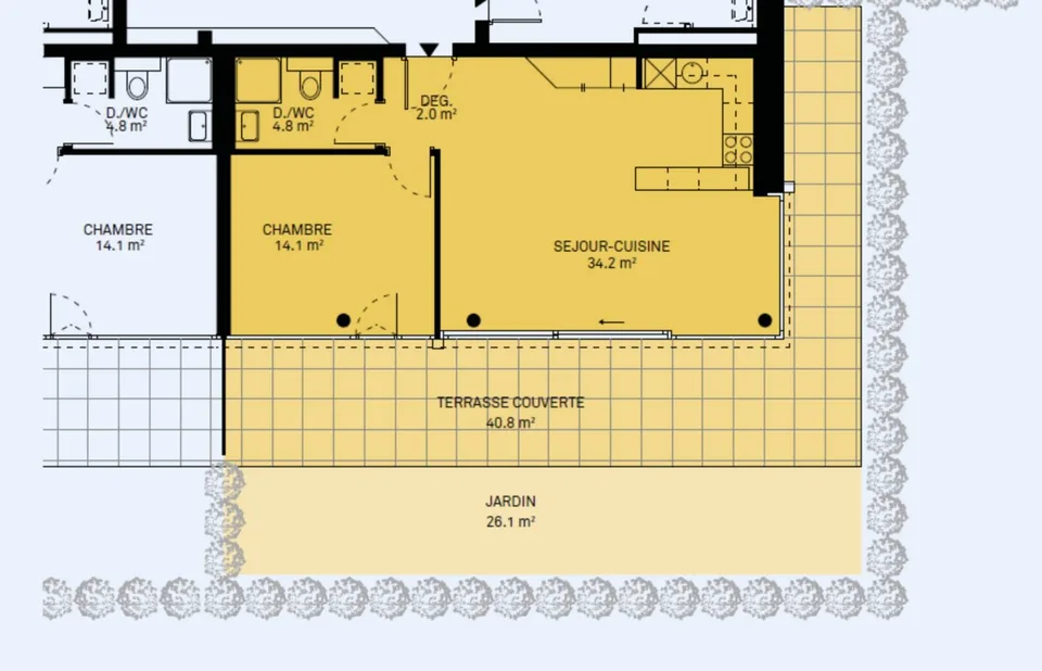 Appartamento nuovo di 2,5 locali con terrazza e giardino privato – foto 3 di 4