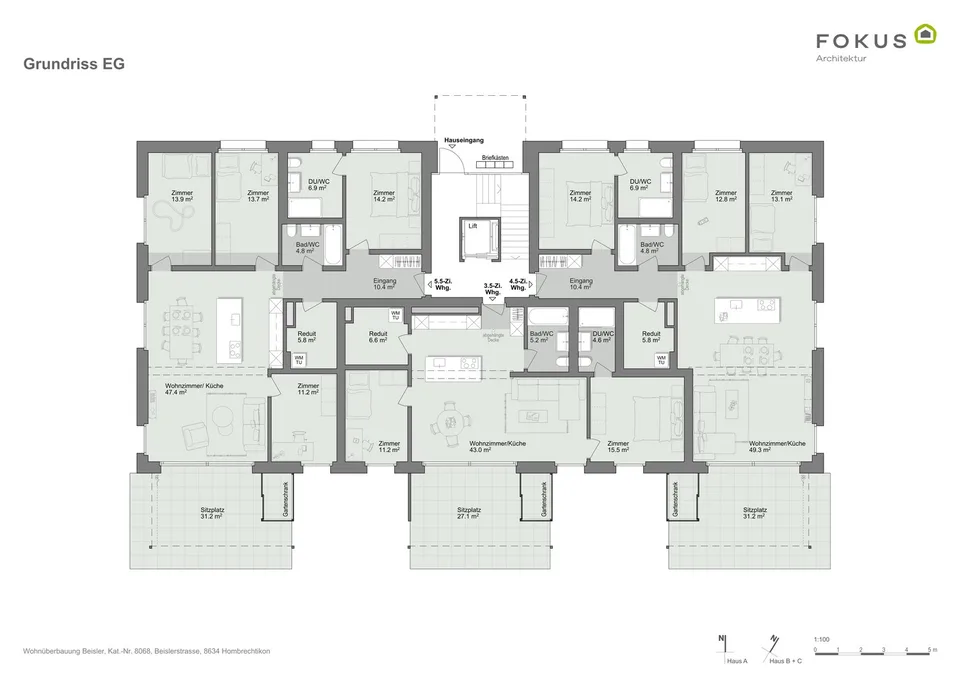 Moderne 5.5-Zimmer-Neubauwohnungen EG in Hombrechtikon – Foto 9 von 11