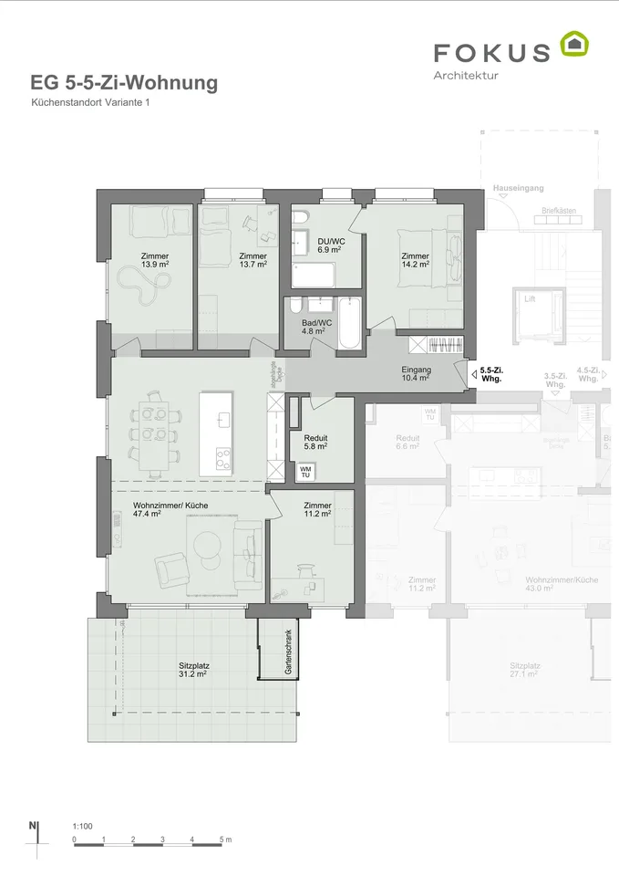 Moderne 5.5-Zimmer-Neubauwohnungen EG in Hombrechtikon – Foto 10 von 11