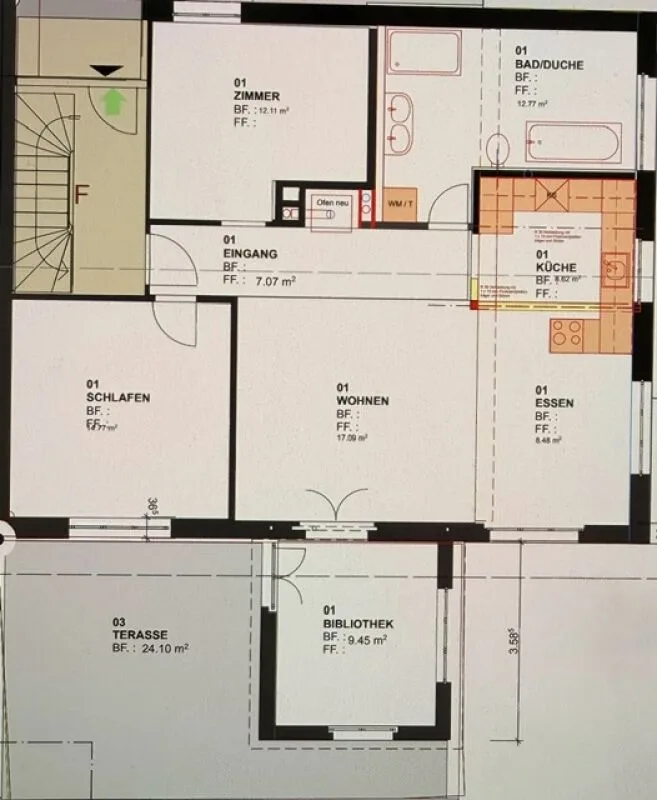 Appartamento di 3,5 locali con ampia terrazza e vista sulle montagne! – foto 7 di 9