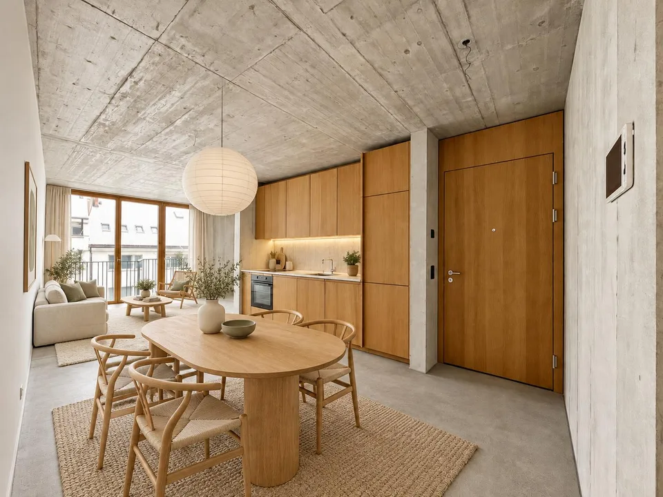 Appartamento moderno in stile cemento a vista vicino a Spalentor – foto 2 di 9