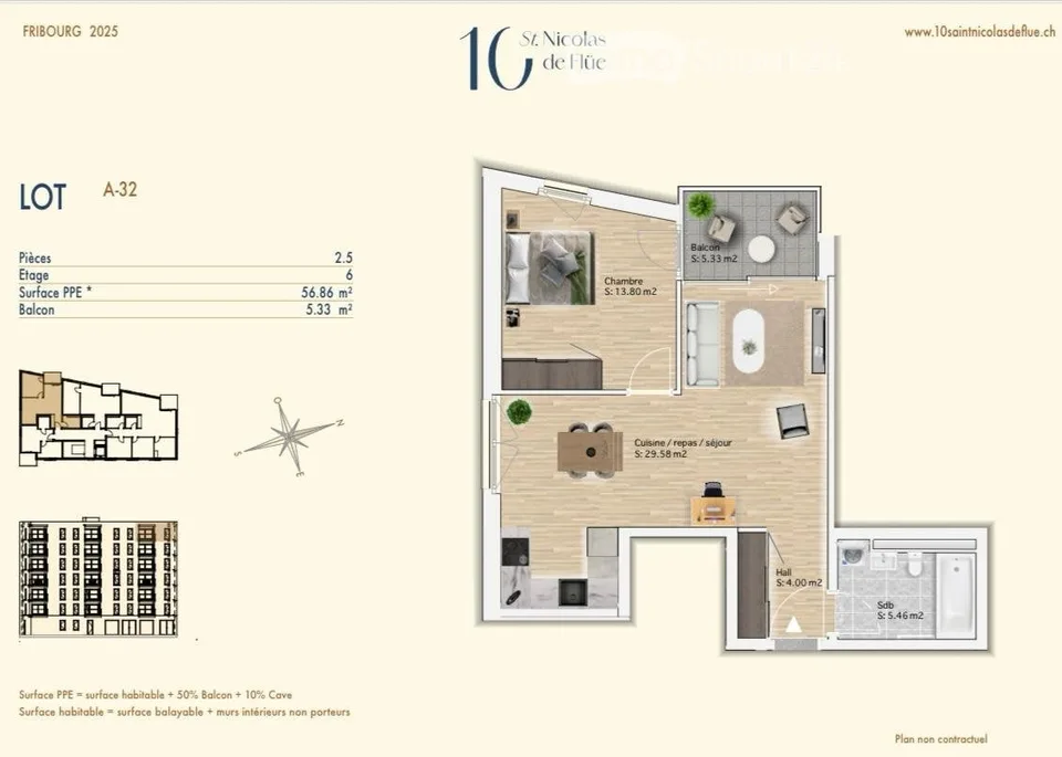Moderne 2.5-Zimmer-Neubauwohnung mit Balkon – Foto 5 von 5