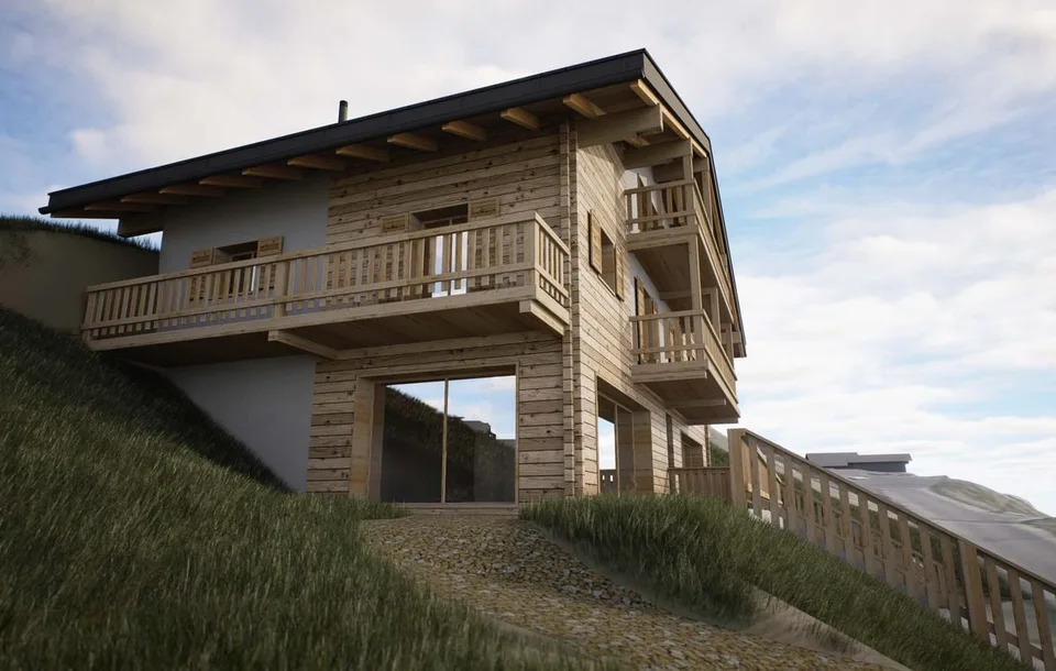 Mase - Projekt für ein Chalet mit 3 Wohnungen und Baugenehmigung – Foto 5 von 6