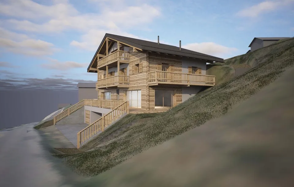 Mase - Projekt für ein Chalet mit 3 Wohnungen und Baugenehmigung – Foto 3 von 6