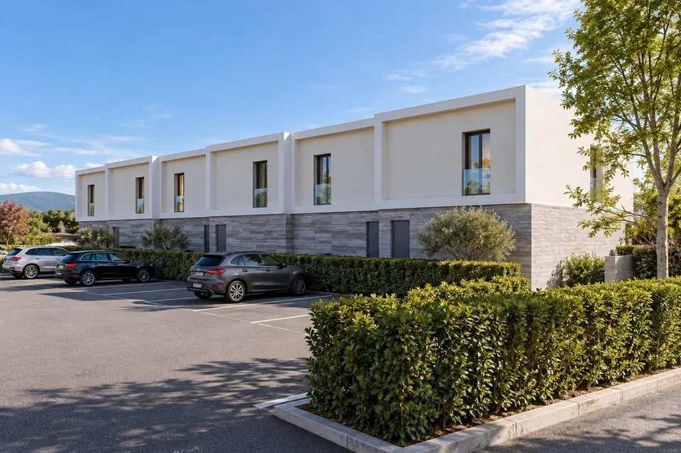 Nouvelle maison mitoyenne 4,5 avec jardin privé, terrasse et piscine – photo 9 sur 9