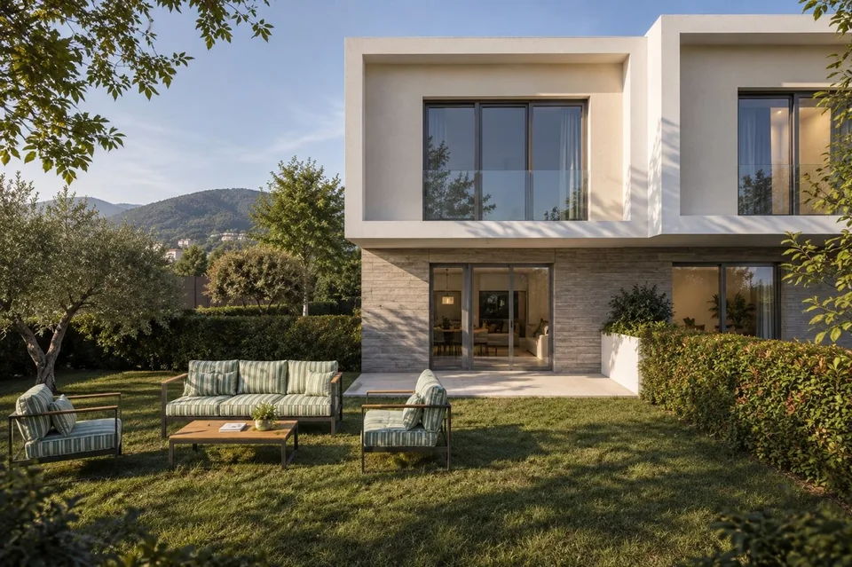 Nouvelle maison mitoyenne 4,5 avec jardin privé, terrasse et piscine – photo 3 sur 9