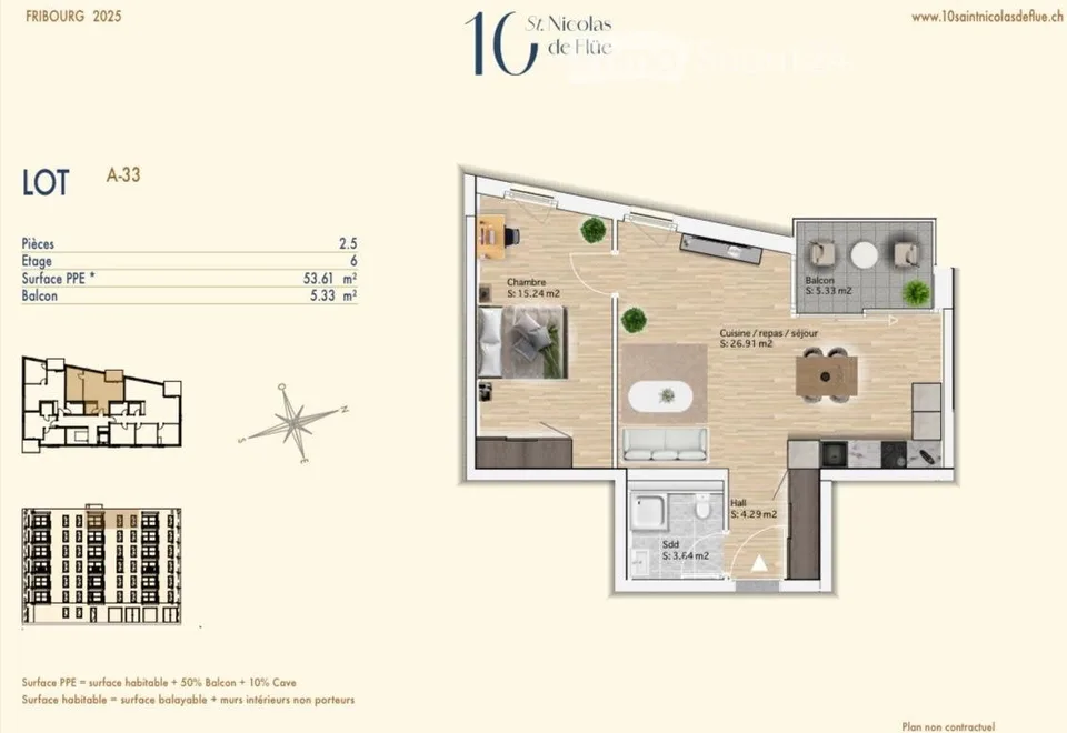Moderne 2.5-Zimmer-Neubauwohnung mit Balkon – Foto 5 von 5