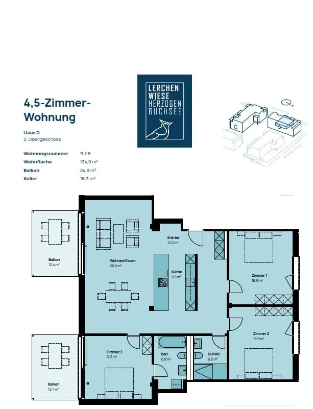 Moderne 4.5-Zimmer-Wohnung in ruhiger Lage – Foto 2 von 10