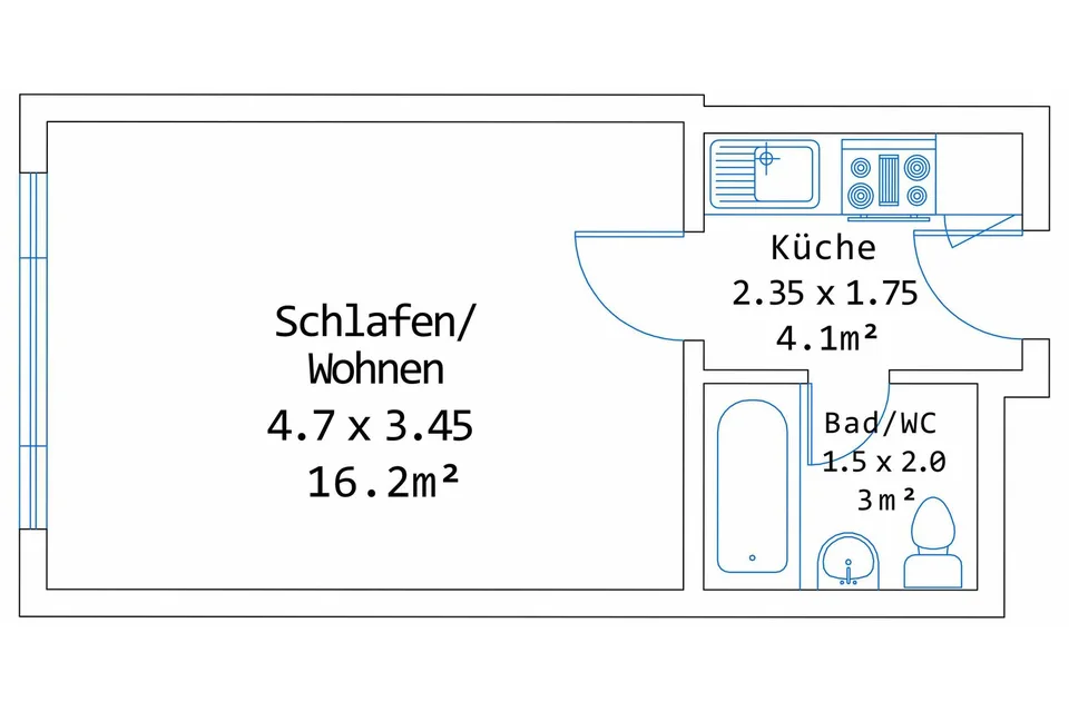 Renovierte und möblierte 1.5-Zimmer-Wohnung in Zug mit Seesicht – Foto 18 von 18
