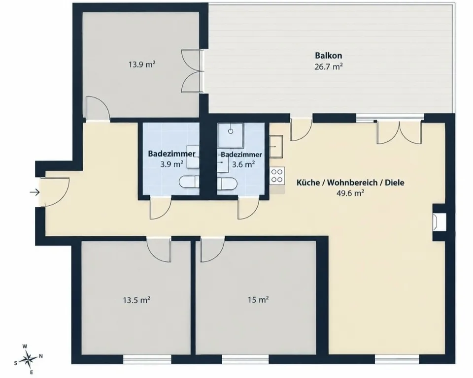 Premier occupant après rénovation complète Appartement de 4,5 pièces lumineux avec cheminée – photo 8 sur 8