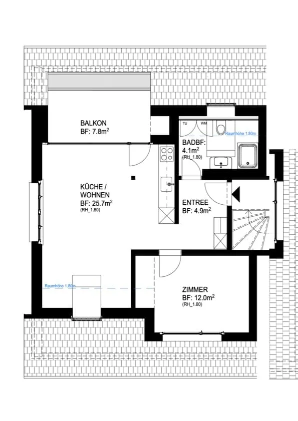 2,5 Zimmer-Dachwohnung in Allschwil – Foto 7 von 8