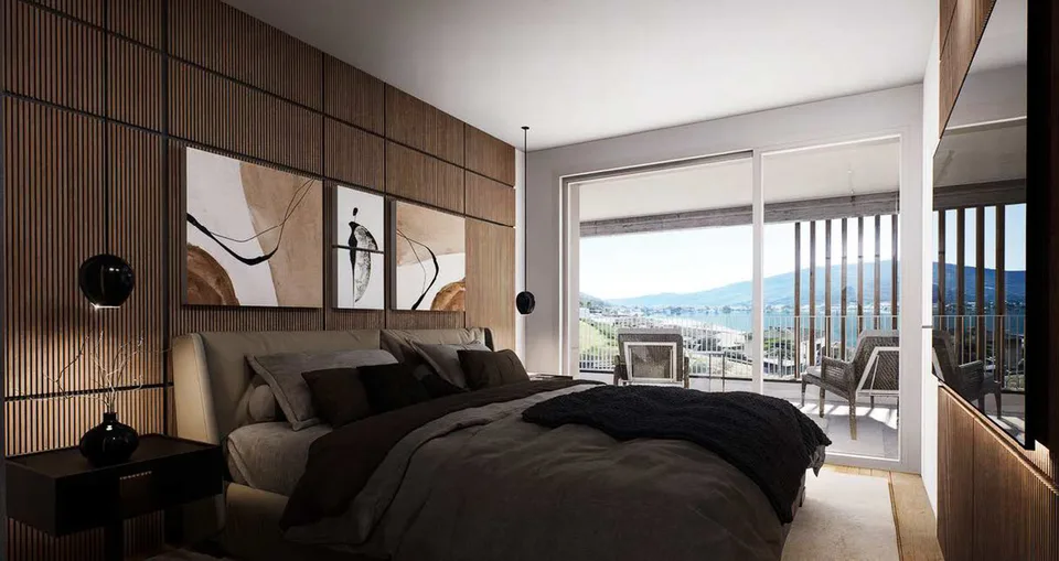 Neu 2,5-Zimmer-Wohnung mit Seeblick und Garten in exklusiver Residenz