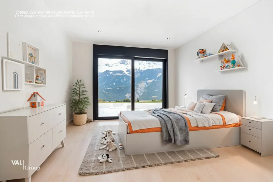 Architettura moderna e vista mozzafiato sulle Alpi vallesane