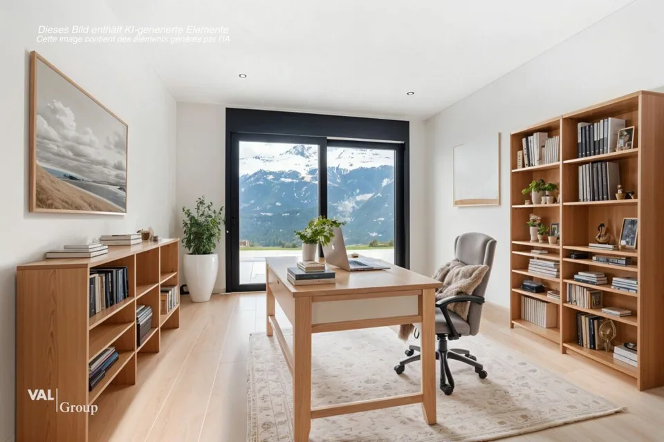 Architettura moderna e vista mozzafiato sulle Alpi vallesane